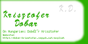 krisztofer dobar business card